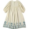 Selene Vertical Ornamental Border Dress, Tan - Dresses - 2
