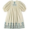 Selene Vertical Ornamental Border Dress, Tan - Dresses - 3