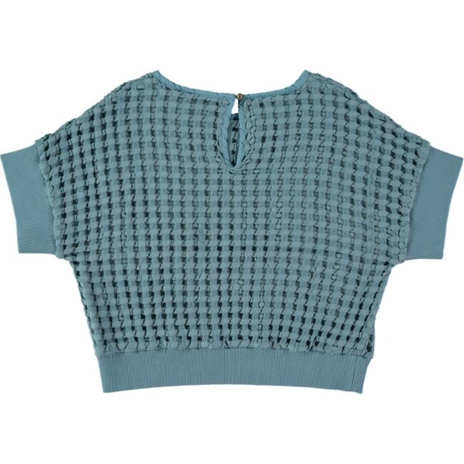 Delos Ribbed Short Sleeve Egeo Waffle Sweatshirt, Blue - Sweatshirts - 2