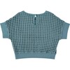 Delos Ribbed Short Sleeve Egeo Waffle Sweatshirt, Blue - Sweatshirts - 2