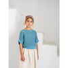 Delos Ribbed Short Sleeve Egeo Waffle Sweatshirt, Blue - Sweatshirts - 3