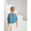 Delos Ribbed Short Sleeve Egeo Waffle Sweatshirt, Blue - Sweatshirts - 5