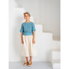 Delos Ribbed Short Sleeve Egeo Waffle Sweatshirt, Blue - Sweatshirts - 6