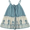 Aphrodite Egeo Indiana Collar Halter Neck Blouse, Blue - Blouses - 1 - thumbnail