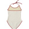 Anthemion Lycra Swimsuit, Beige - One Pieces - 2