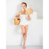 Athena Lycra Smocked Ruffle Waist Swimsuit, Beige - One Pieces - 3