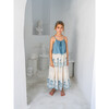 Aphrodite Egeo Indiana Collar Halter Neck Blouse, Blue - Blouses - 5
