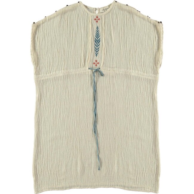 Daphne Ecru Crinkle Muslin Dress, Beige - Dresses - 3