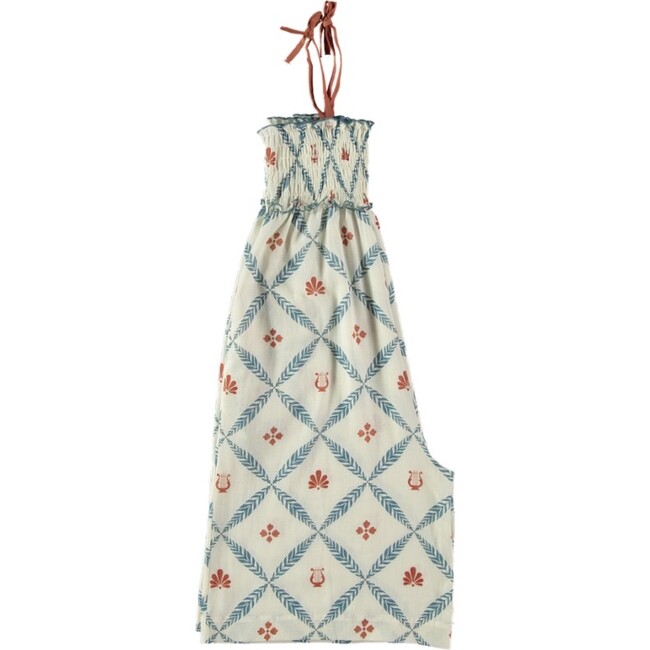 Aegean Laurel Diamond Wide Cut Smock Jumpsuit, Multicolors - Rompers - 4
