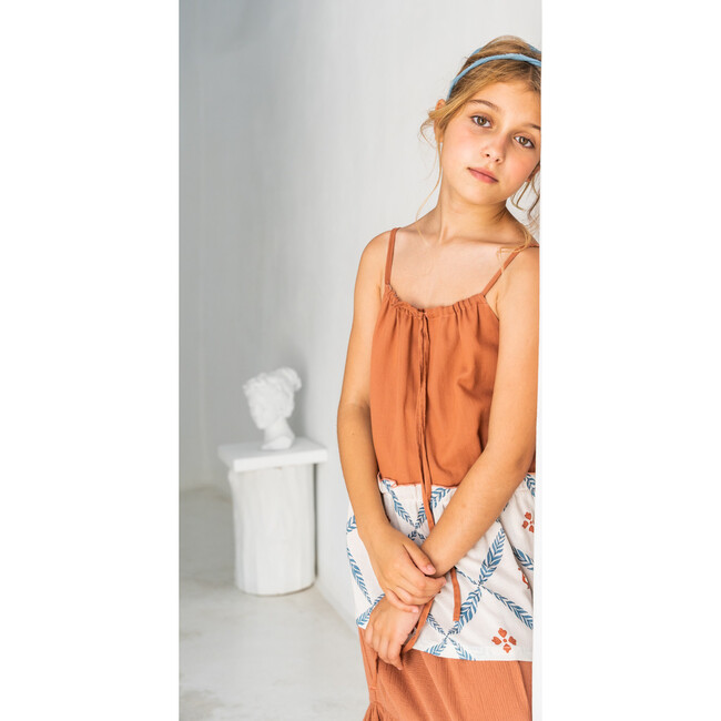 Aphrodite Russet Bolero Collar Halter Neck Blouse, Tan - Blouses - 6