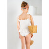 Athena Lycra Smocked Ruffle Waist Swimsuit, Beige - One Pieces - 5