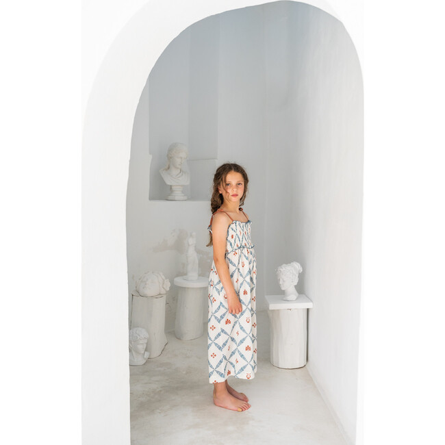Aegean Laurel Diamond Wide Cut Smock Jumpsuit, Multicolors - Rompers - 7