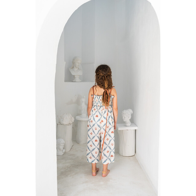 Aegean Laurel Diamond Wide Cut Smock Jumpsuit, Multicolors - Rompers - 8