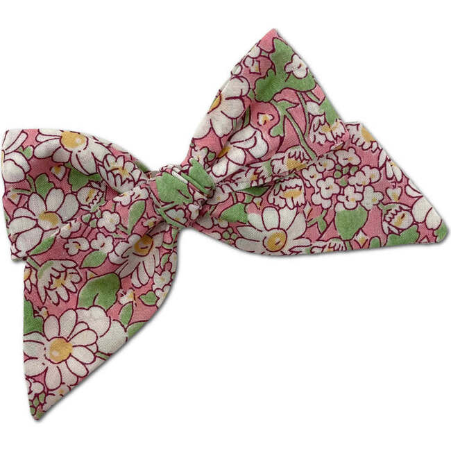 Liberty of London Baby Tied Alligator Clip Bow, Pink Daisies