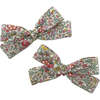 Skinny Liberty of London Hand-Tied Ribbon Pigtail Bows, Coral Floral (Set Of 2) - Hair Accessories - 1 - thumbnail