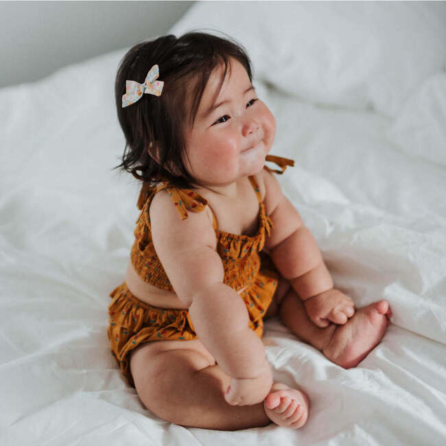 Skinny Liberty of London Hand-Tied Ribbon Pigtail Bows, Yellow Floral (Set Of 2) - Hair Accessories - 2
