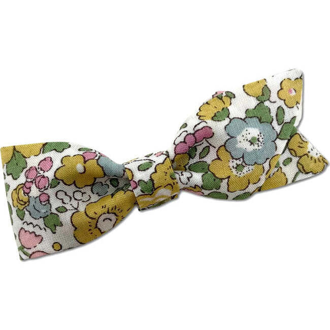 Petal Liberty of London Asymmetrical Alligator Clip Bow, Yellow Floral - Hair Accessories - 1