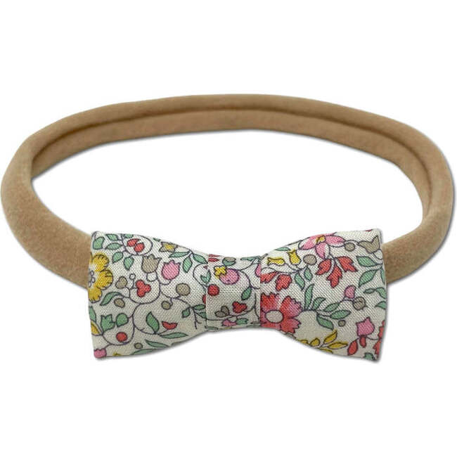 Itty Bitty Liberty of London Bow Headband, Coral Floral - Hair Accessories - 1