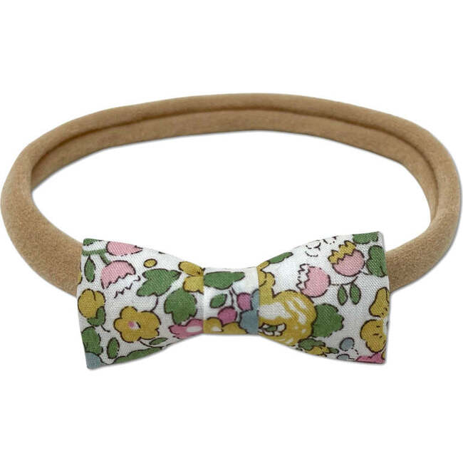 Itty Bitty Liberty of London Bow Headband, Yellow Floral - Hair Accessories - 1