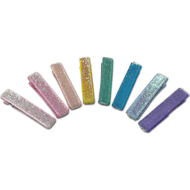 Glitter Velvet Alligator Bar Clips Bundle Set, Multicolors - Hair Accessories - 2