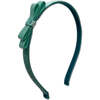 Glitter Velvet Ribbon Lined Bar Clip Headbands Trio Set, Peach, Yellow And Green - Hair Accessories - 5