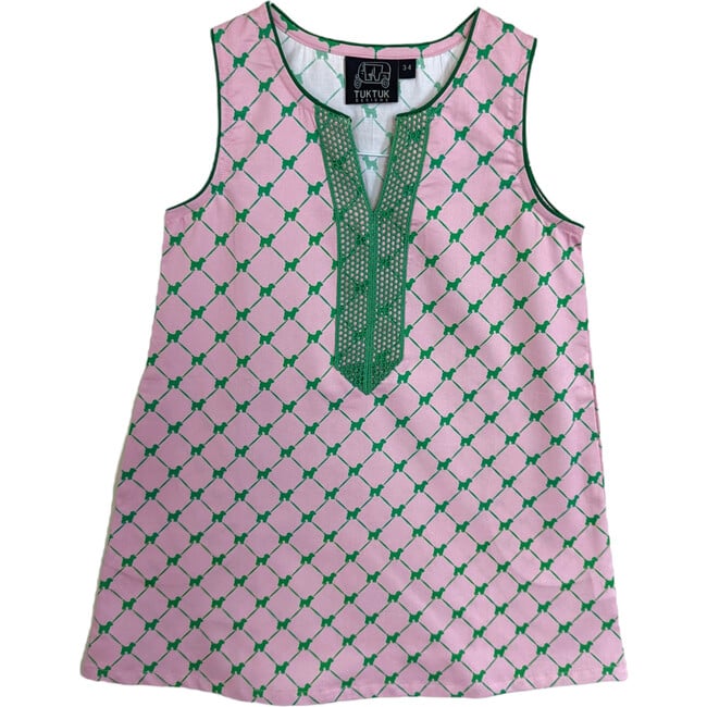 Puppies Print Sleeveless Shift Dress, Pink