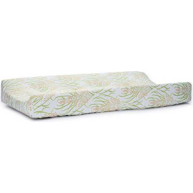 Light Teal Vines Suzani Changing Pad Cover, Light Teal
