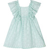 Summer Party Eyelet Dress, Blue - Dresses - 1 - thumbnail