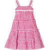 Daisy Embroidered Picnic Dress, Red - Dresses - 1 - thumbnail