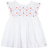 Smocked Embroidered Baby Dress, White - Dresses - 1 - thumbnail