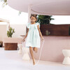 Summer Party Eyelet Dress, Blue - Dresses - 3