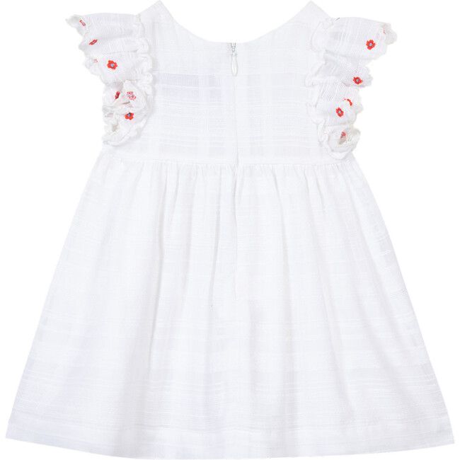 Smocked Embroidered Baby Dress, White - Dresses - 2