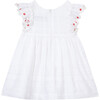Smocked Embroidered Baby Dress, White - Dresses - 2
