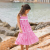 Daisy Embroidered Picnic Dress, Red - Dresses - 3