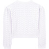 Openwork Knit Cotton Cardigan, White - Cardigans - 2