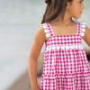 Daisy Embroidered Picnic Dress, Red - Dresses - 5