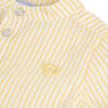 Striped Mandarin Collar Baby Shirt, White And Lemon - Shirts - 3 - thumbnail