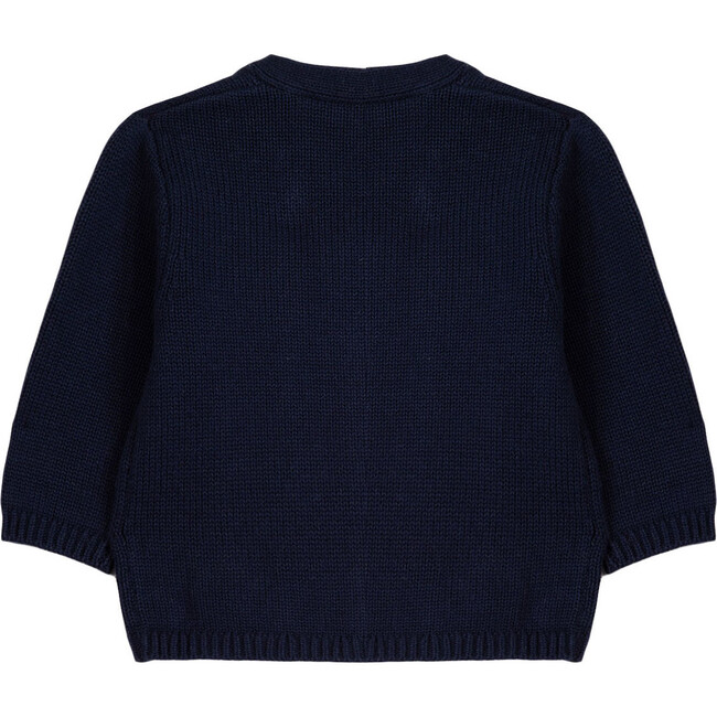 Classic Knit Button-Down Baby Cardigan, Navy - Cardigans - 2
