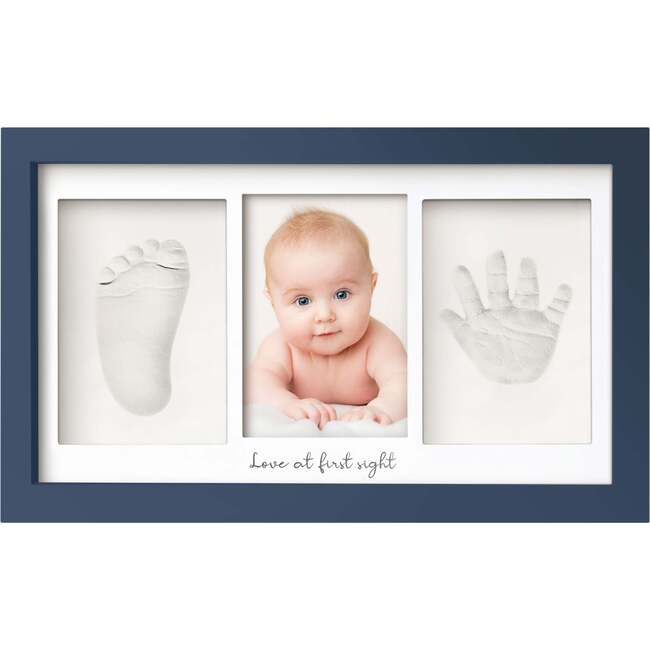 Baby Handprint & Footprint Keepsake Duo Frame, Midnight Blue