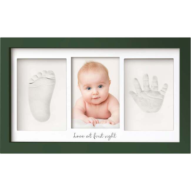 Baby Handprint & Footprint Keepsake Duo Frame, Hunter Green