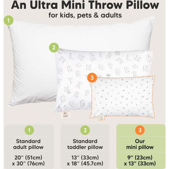 Mini Toddler Pillow With Pillowcase, Acorn - Nursing Pillows - 2