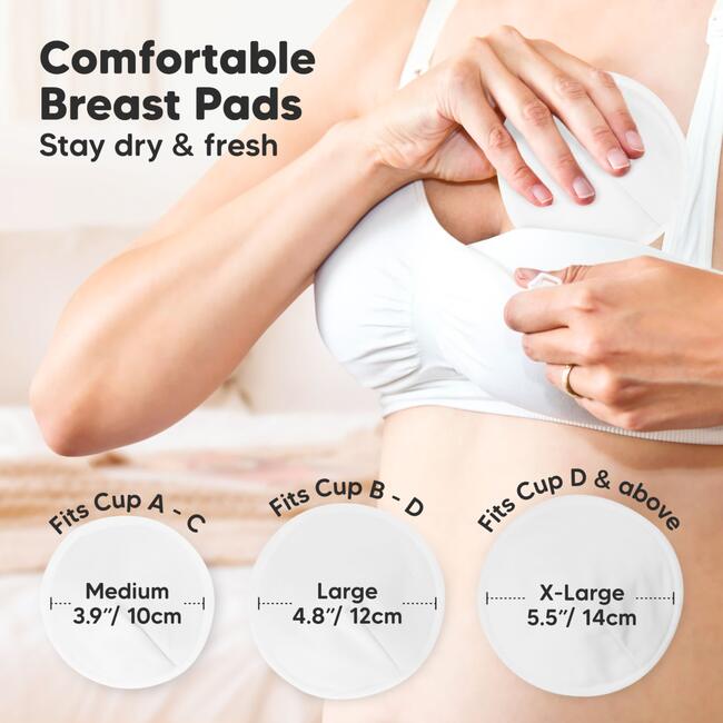 Women's Comfy Organic Nursing Pads Lite, Soft White - Breastfeeding Support - 3