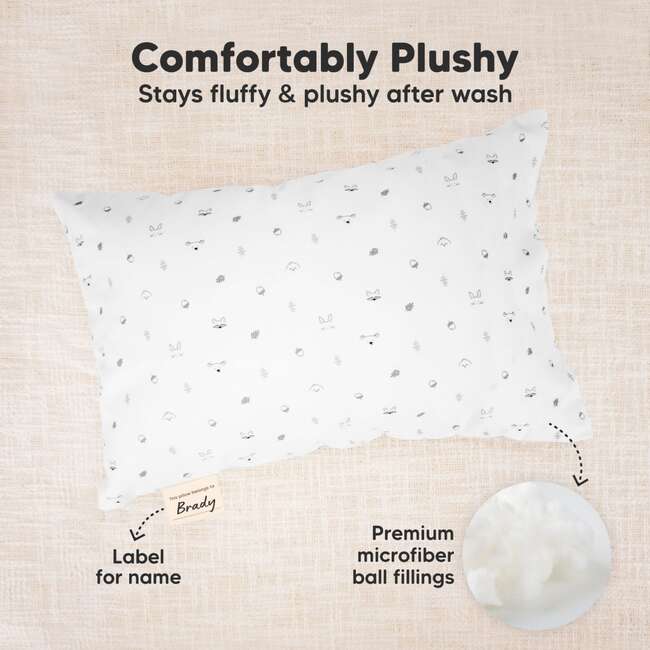 Mini Toddler Pillow With Pillowcase, Acorn - Nursing Pillows - 5