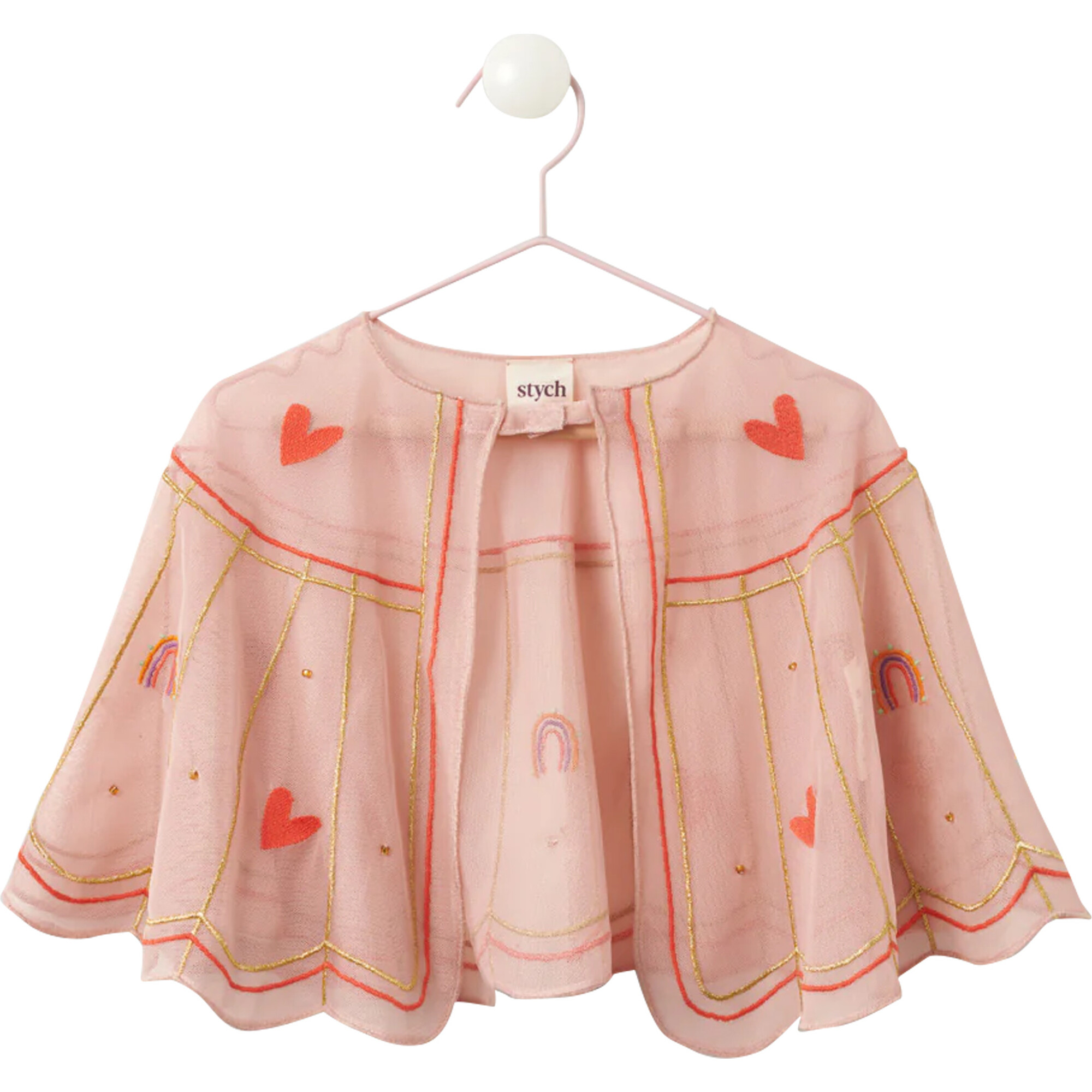Tulle Heart Embroidered Cape - Cover-Ups - 1