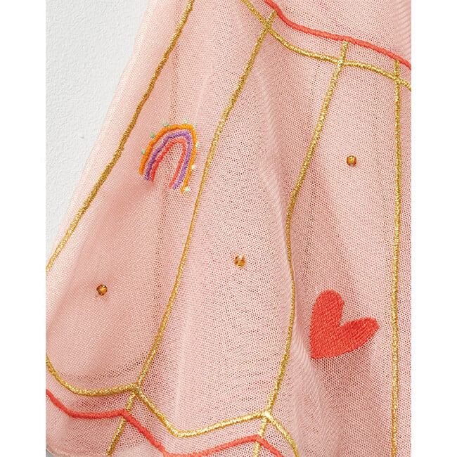 Tulle Heart Embroidered Cape - Cover-Ups - 3