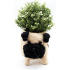 Pug Animal Planter, White & Black - Planters - 1 - thumbnail