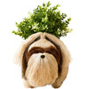 Shih Tzu Animal Planter, White & Brown - Planters - 1 - thumbnail
