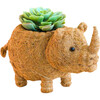 Rhinoceros Animal Planter, Brown - Planters - 1 - thumbnail