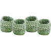 Set of 4 Raffia Crochet Napking Rings, Sage - Tabletop - 1 - thumbnail