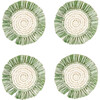 Set of 4 Raffia Round Crochet Coasters with Fringe, Sage - Tabletop - 1 - thumbnail